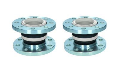 White NBR rubber expansion joint, for foodstuffs