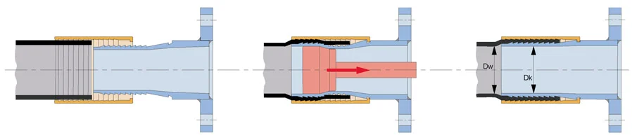 Fittings for internal swaging for industry hoses Fittings for internal swaging for industry hoses