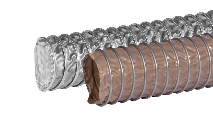 Ducting hoses for hot exhaust fumes