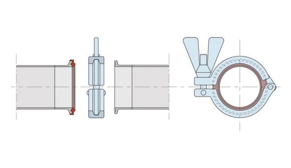 Tri-clamp stainless steel couplings