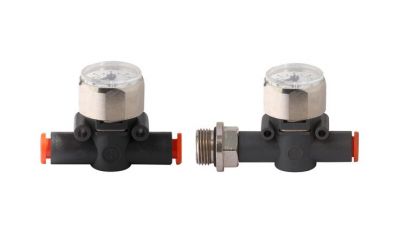 Fitting with pressure gauge