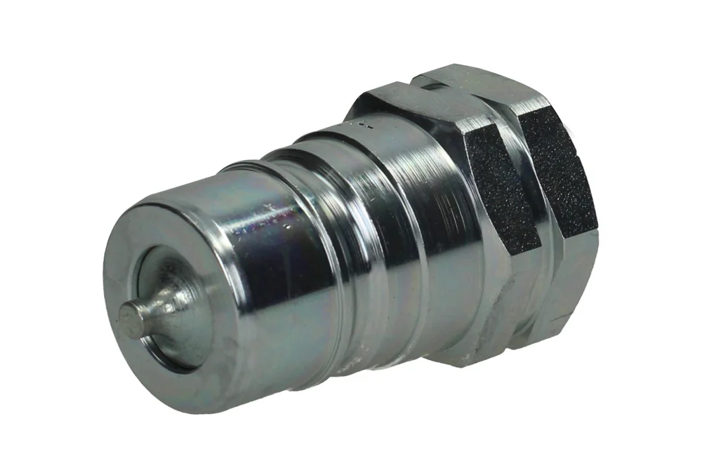 ISO-A Hydraulic Quick Coupler Plug with BSP Female Thread and Valve, Type PAV1