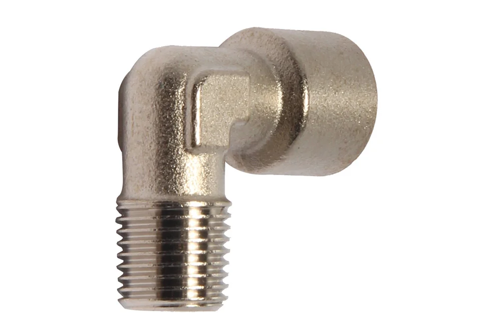 Nickel-Plated Brass Elbow A10 with BSPT Male / BSP Female Threads