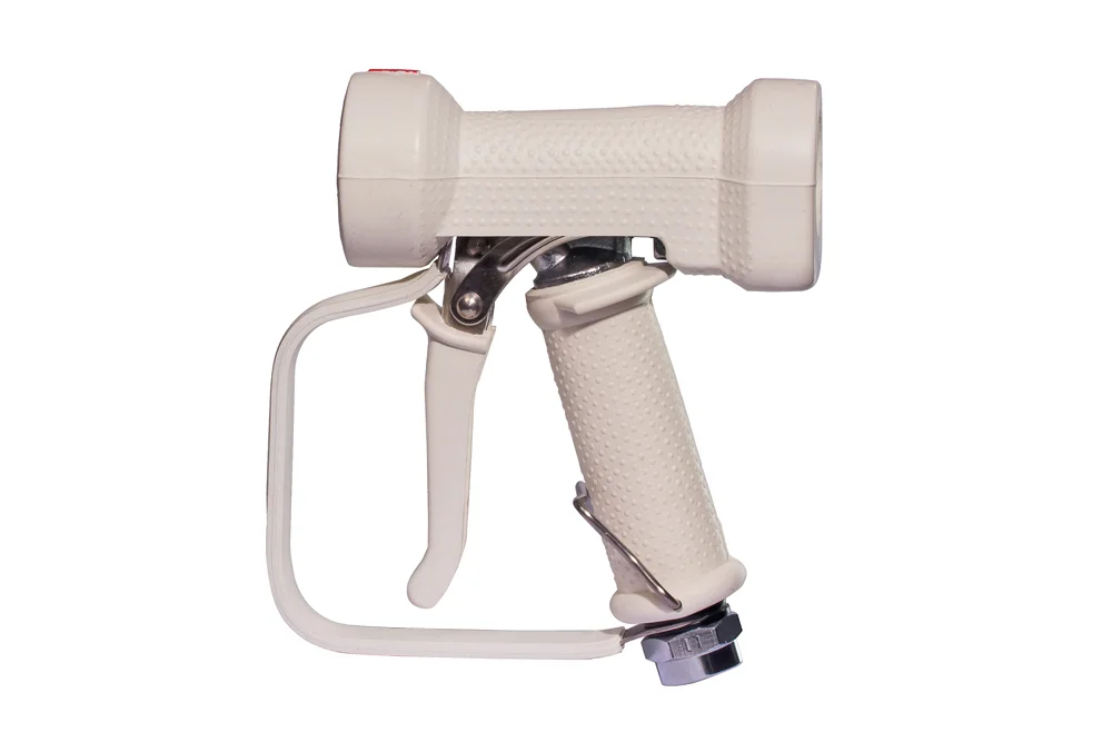 Chrome-Plated Brass Water Gun with Trigger Guard, AKBO Heavy Duty, White