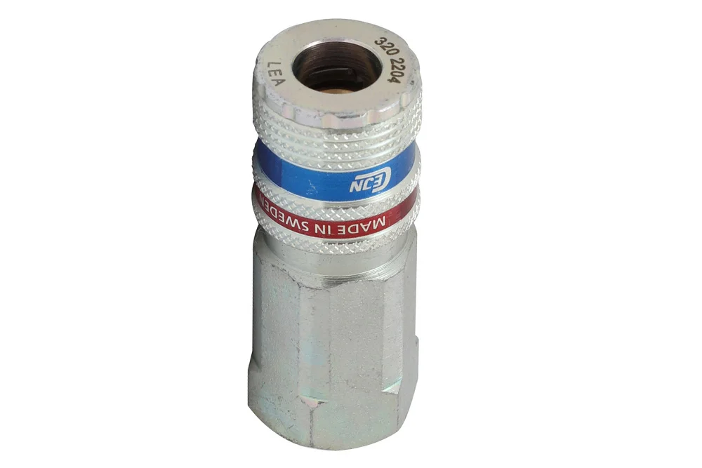 Carbon Steel Threaded Socket DN7.6 with Valve for Pneumatic Quick-Release Coupling CEJN 320 ESAFE