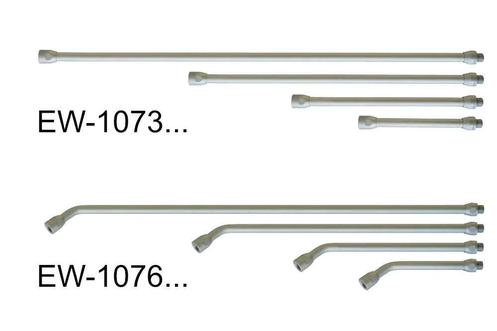 Aluminium Extension Tube Series 107, Straight or Angled, for Gun, Nozzle-Free