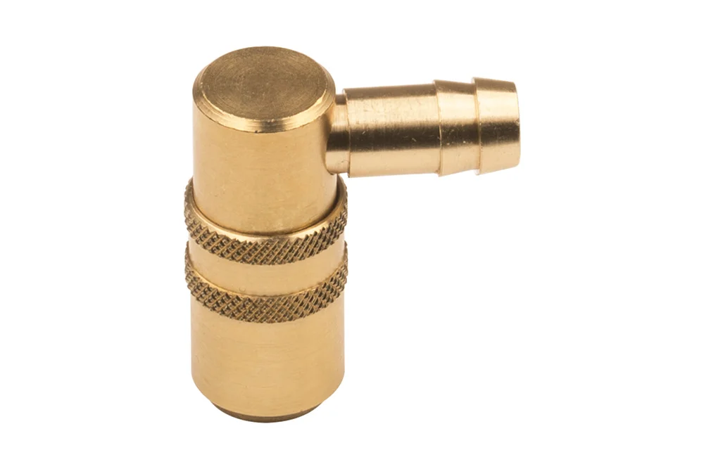 90° Socket DN6 Quick Coupling with Hose End, Brass TST 060 Series