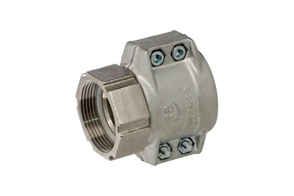 MSL Threaded Coupling with EN 14420-3 Clamp, Hex Nut, Stainless Steel