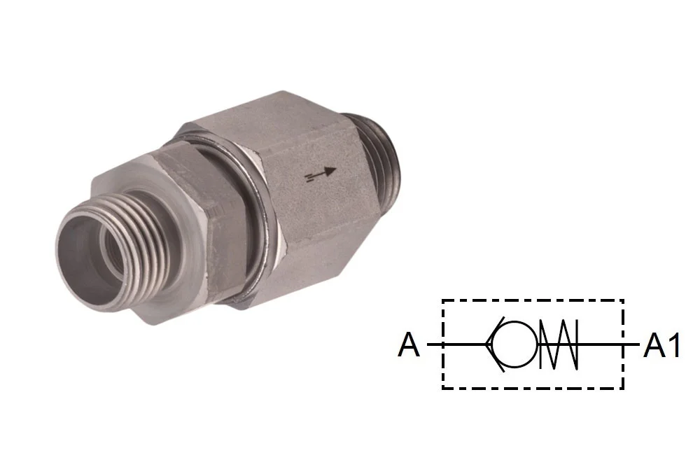 Hydraulic Check Valve with Metric DIN 2353 Connection, VNRO / VNROHP