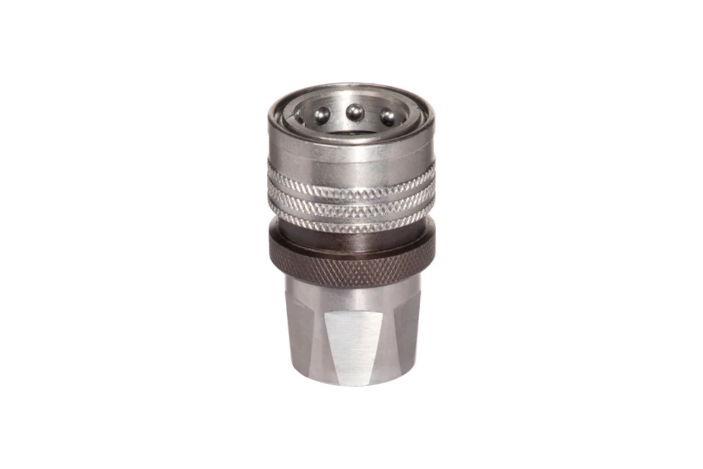Hydraulic Quick Coupling with Valve & Pressure Eliminator, BSP Female, Zn-Ni Steel, HOLMBURY