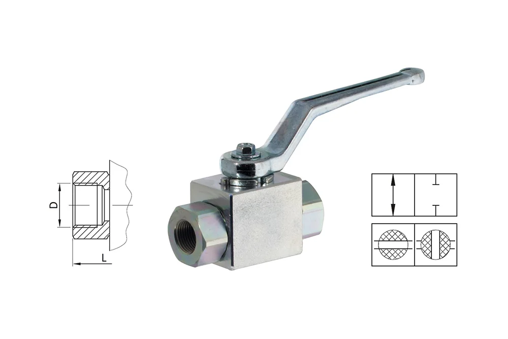 Hydraulic 2-Way Valve with NPT Female Thread, Type BKH