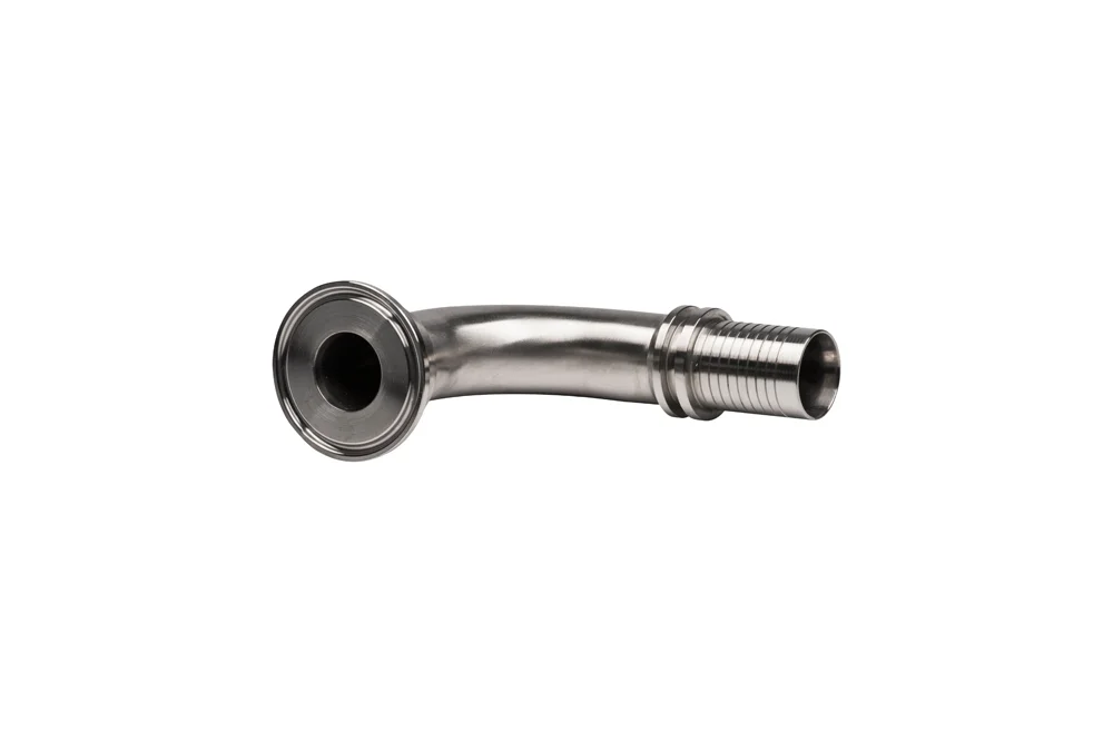 Stainless Steel 90° Flanged End TRICLOVER with Smooth Tail, Type TCR