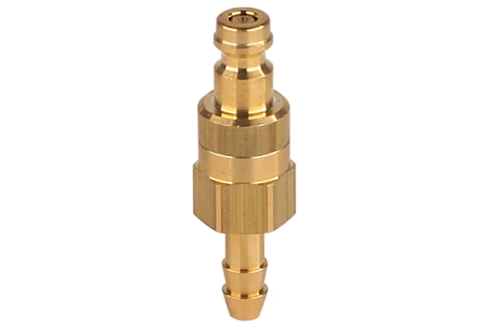 DN5 Brass Duplex Quick Release Coupling with Valve and Hose End, Series 21KB