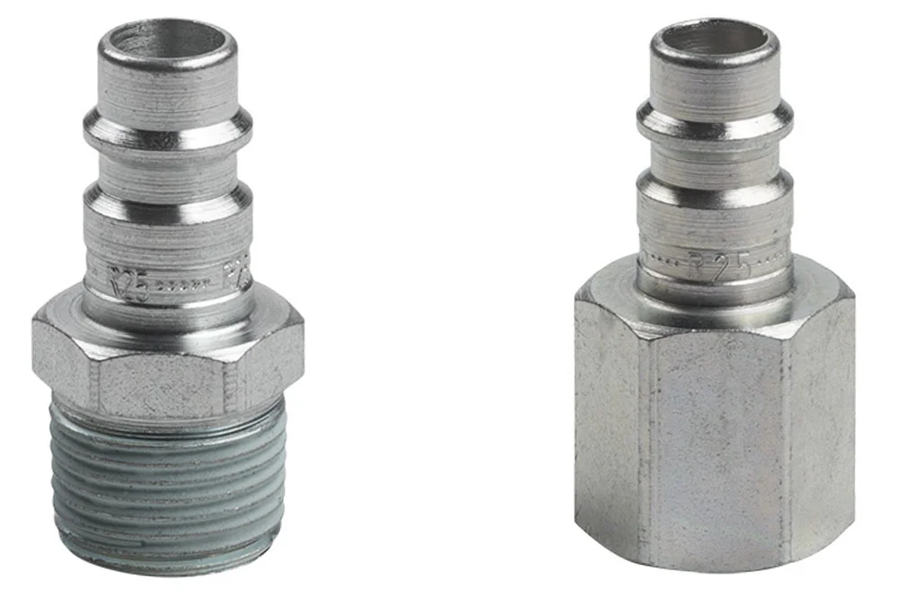 Quick Connector DN7.8, Threaded, No Valve, Hardened Steel, Series 25KA