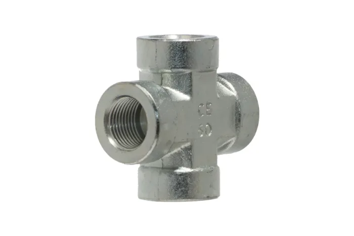 High-Pressure 4-Way BSP Thread Adaptor, Carbon Steel - Tubes International