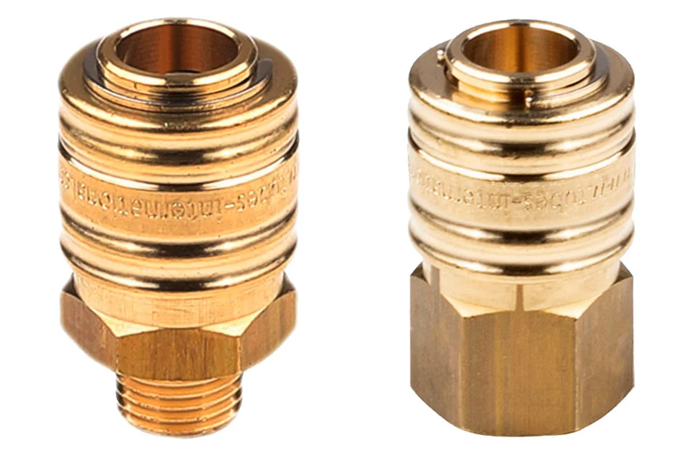 Air Connection Socket DN7.2 Eurostandard, Threaded with Valve, 16 bar