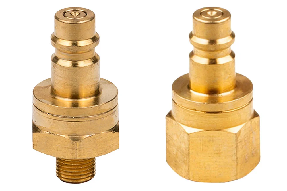Quick-connect plug with thread, DN7.2 Eurostandard, double shut-off, 16 bar air system