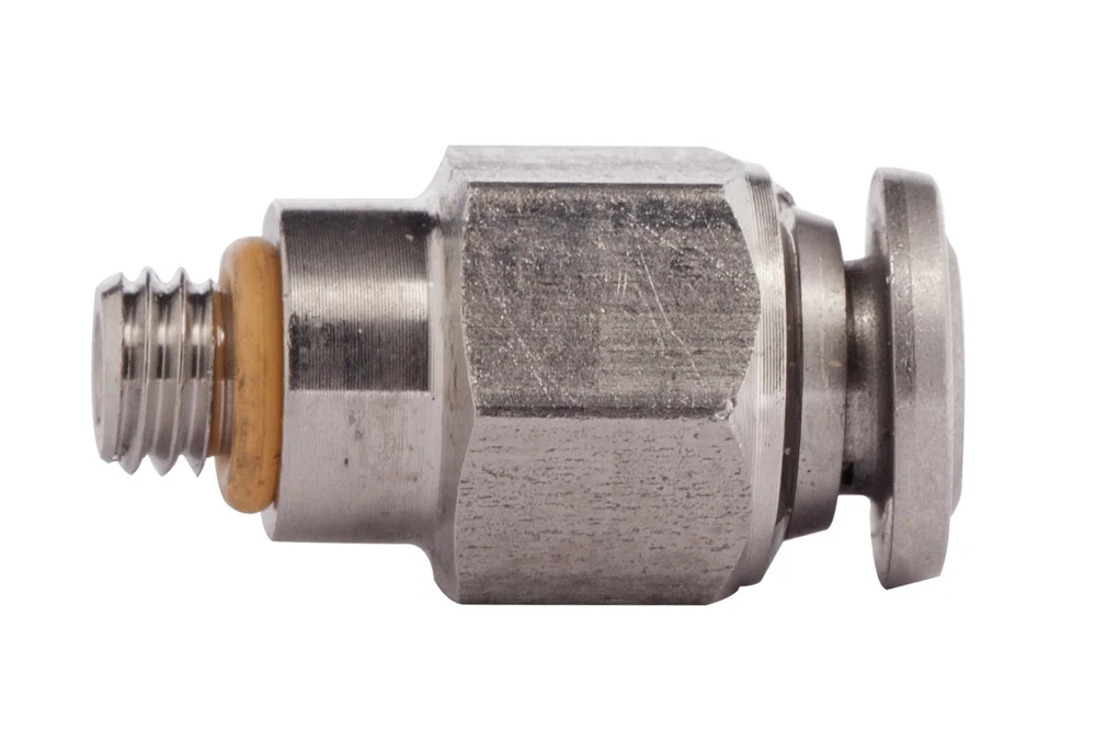 Straight Plug Connector, Male Thread, Stainless Steel, AI-60020