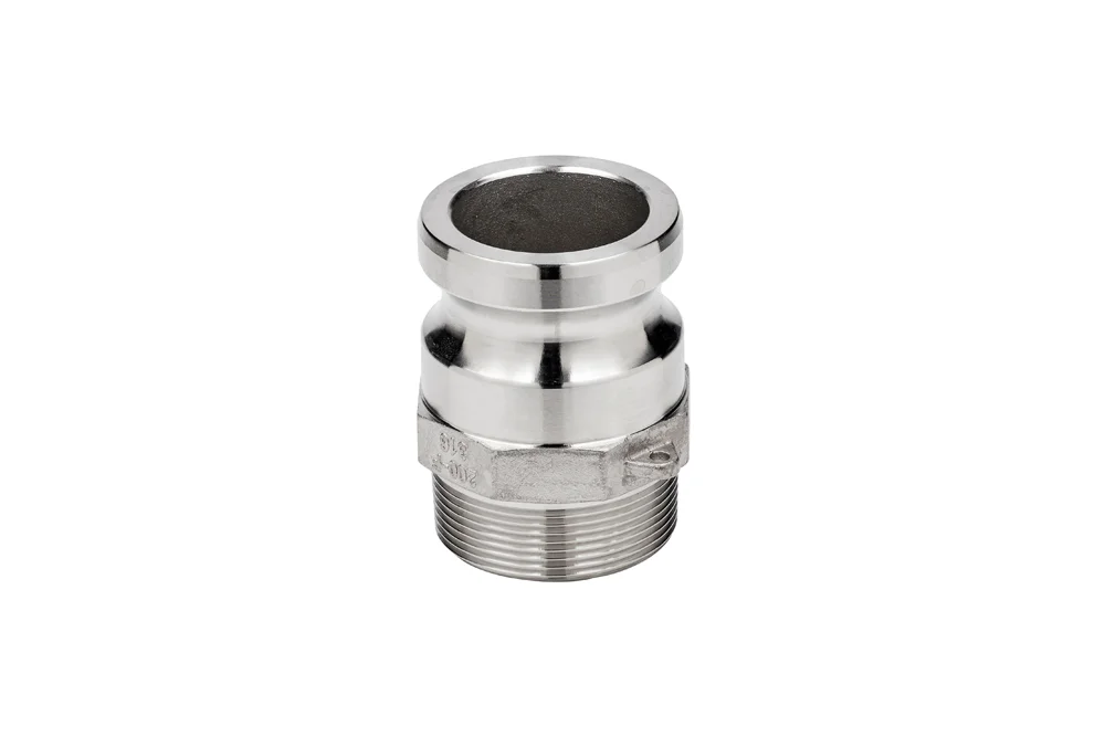 CAMLOCK F Connector Plug with Male Thread, Stainless Steel