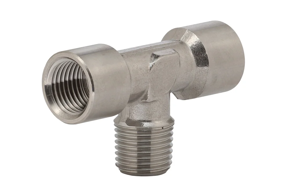 Stainless Steel T-Piece "T" 1x Male BSPT / 2x Female BSP, Type 62440