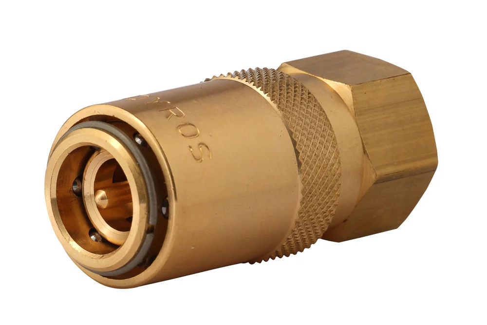 DYROS Series 40 Quick Coupling Socket with Valve for Injection Molds, Female Thread