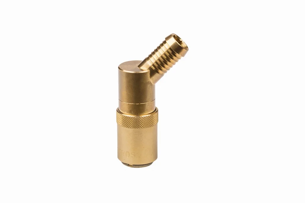 Quick Coupling Socket 45° with Hose End & Valve for Injection Molds, DYROS 40 Series