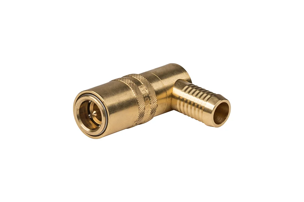 90° Quick Coupling Socket with Valve for Injection Molds, DYROS Series 80