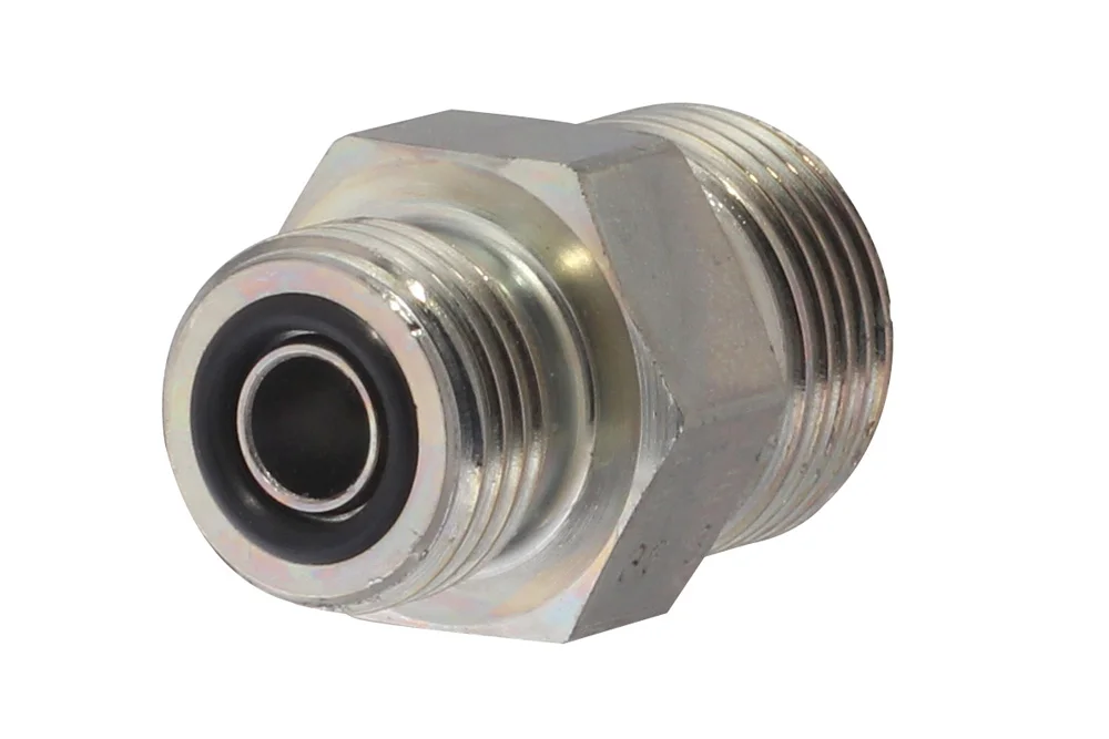 ORFS Straight Reduction Fitting with UNF Male Thread, Carbon Steel, Type GR