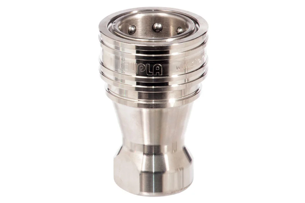 Quick Coupling Socket with BSPT Female Valve, NITTO KOHKI SP CUPLA A-Type, Stainless Steel 304