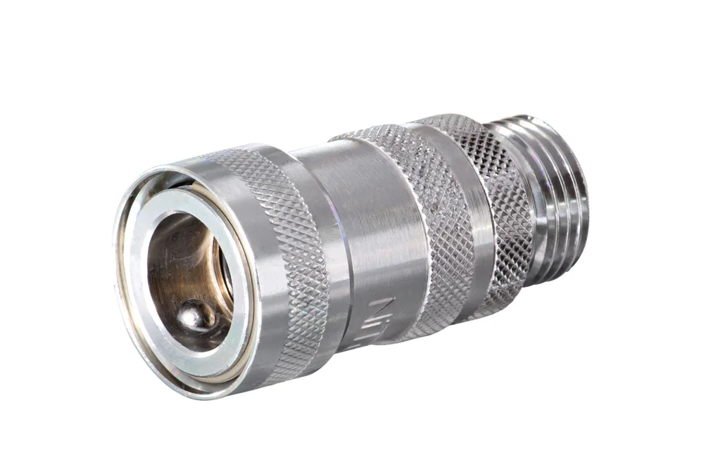 NiTO 1/2" Brass Water Quick Connector Socket with Male Thread & Shut-Off Valve