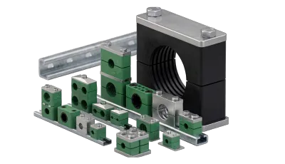 clamps and mounting rails for clamps DIN 3015 